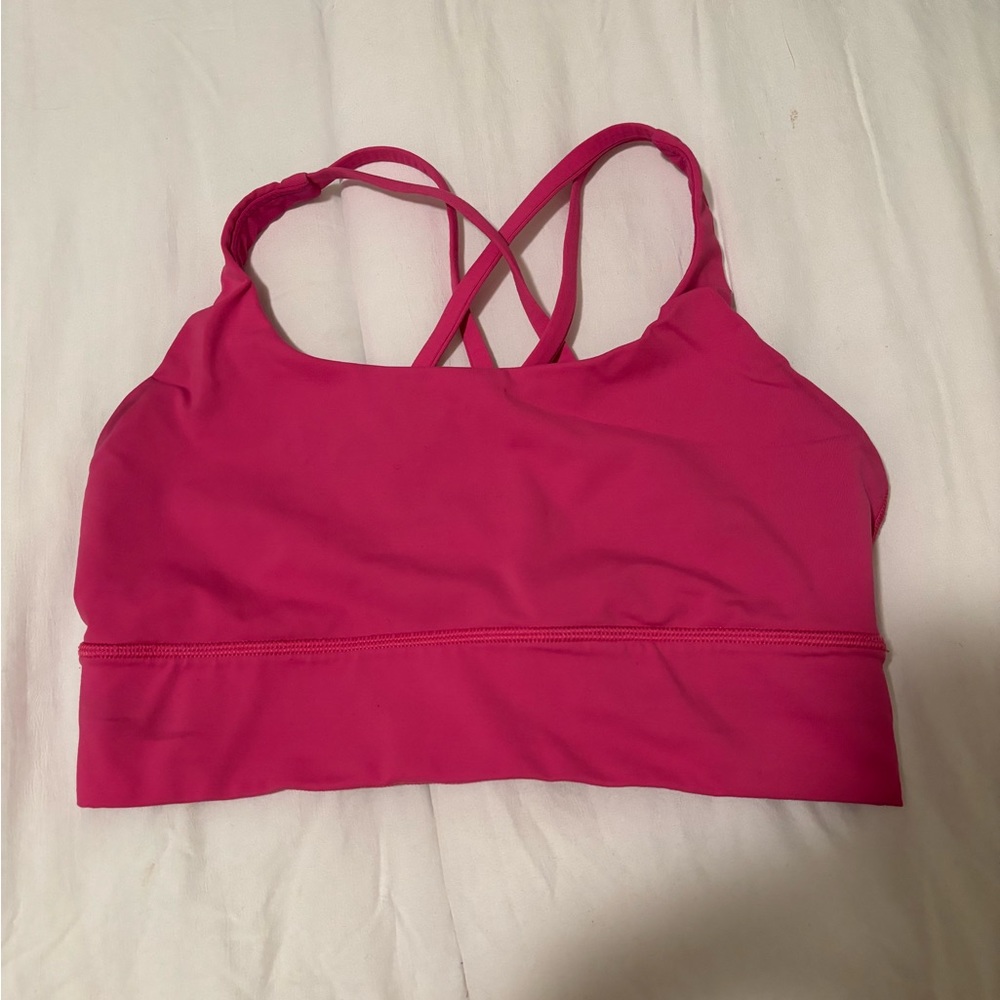 Neon pink lulu sports bra size 8